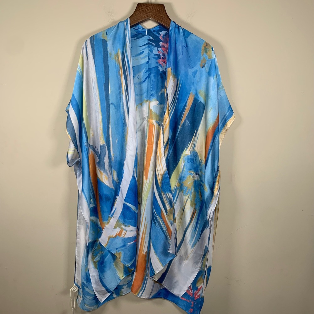 Pretty Persuasions NWT Open Front Satin Feel Coverup/Kimono ONE SIZE